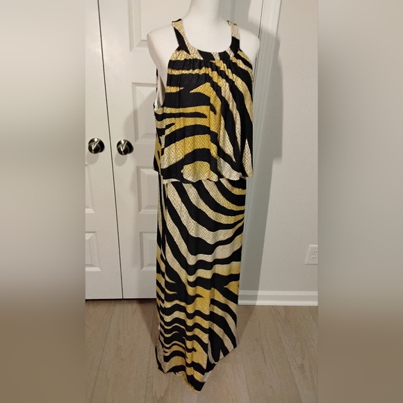 Chico's Dresses & Skirts - Chico's Black and Tan Reptile Print Halter Dress